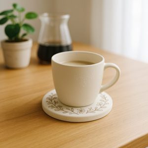 硅藻土圓形杯墊,全彩印刷成品
