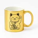 土豪金平口馬克杯,全彩印刷成品