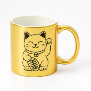 土豪金平口馬克杯,全彩印刷成品