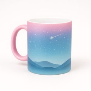漸層閃光平口馬克杯,全彩印刷成品
